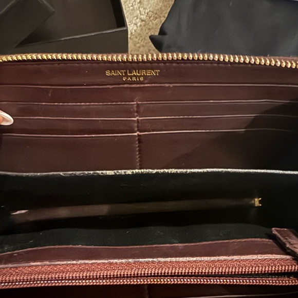 Saint Laurent Dark Brown Leather Clutch - Picture 6 of 16